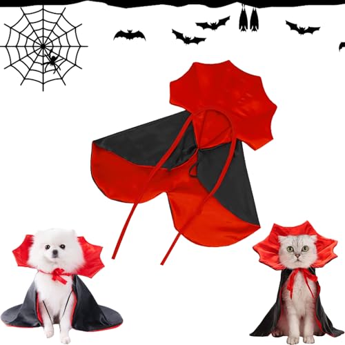 Snowtain Pet Vampire Cape Halloween Costumes,Halloween Dog Cat Costume Cape,Halloween Cat Dog Costume Set,Pets Vampire Costume,Cosplay Funny Pet Costume Cape für kleine bis mittelgroße Haustiere. von Snowtain