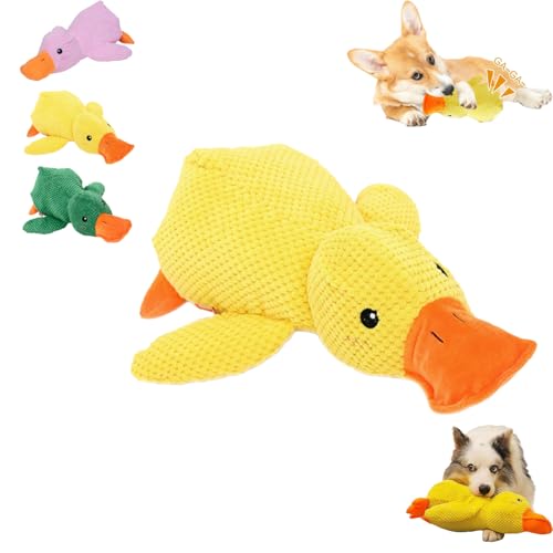 Snrtevu Anti Stress Ente,Anti Stress Ente Für Hunde,Gelb Quietschspielzeug InteraktivesSpielzeug für Hunde,Süße Spielzeugente Für Hunde,Geeignet für alle Arten von Hunden (25 * 22cm,gelb) von Snrtevu