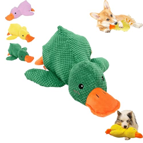 Snrtevu Anti Stress Ente,Anti Stress Ente Für Hunde,Gelb Quietschspielzeug InteraktivesSpielzeug für Hunde,Süße Spielzeugente Für Hunde,Geeignet für alle Arten von Hunden (25 * 22cm,grün) von Snrtevu