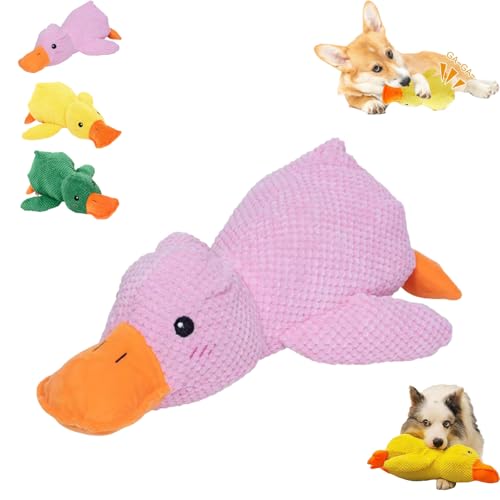 Snrtevu Anti Stress Ente,Anti Stress Ente Für Hunde,Gelb Quietschspielzeug InteraktivesSpielzeug für Hunde,Süße Spielzeugente Für Hunde,Geeignet für alle Arten von Hunden (25 * 22cm,rosa) von Snrtevu