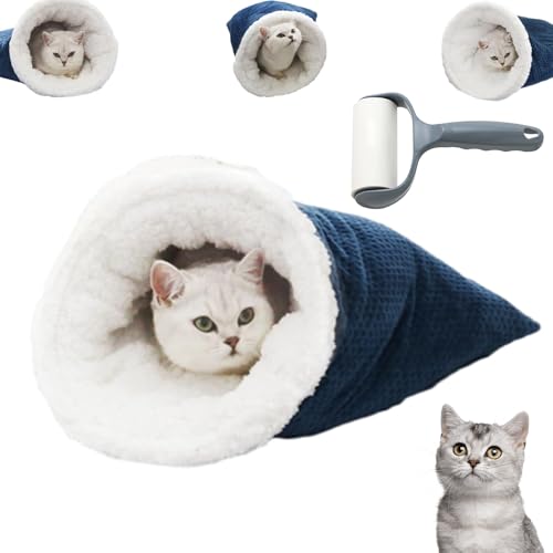 Snrtevu Cat Sleeping Bag, 360° Warm Semienclosed Cat Sleeping Bag, Cat Crinkle Sack Removable Cat Bag, Cat Winter Sleeping Bag, Warm Cat Bed for Winter Cosy Cat Bed Cave (STYLE1) von Snrtevu