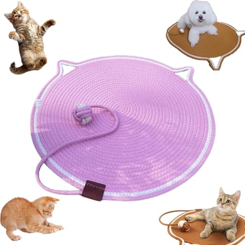 Snrtevu Celery Pets Dual Scratching Pad, Scratch & Play Mat Cat Scratcher Toy, Cat Hemp Rope Cat Scratching Boards, Scratching Mat Cats Non-Slip and Wear-Resistant (Pink,40×40) von Snrtevu