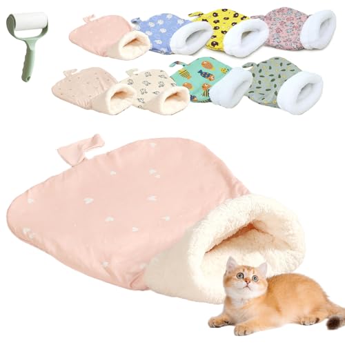 Snrtevu Cozy Pet Nest for Small Cats and Dogs, Cat Sleeping Bag, Cat Winter Sleeping Bag, Cartoon Pocket Cat Nest Bag, 360°Wrap Comfortable Pet Snuggle Sack Warm and Cozy (Style-2) von Snrtevu