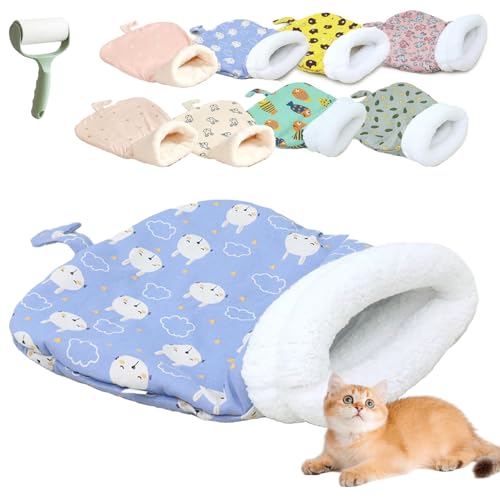 Snrtevu Cozy Pet Nest for Small Cats and Dogs, Cat Sleeping Bag, Cat Winter Sleeping Bag, Cartoon Pocket Cat Nest Bag, 360°Wrap Comfortable Pet Snuggle Sack Warm and Cozy (Style-5) von Snrtevu