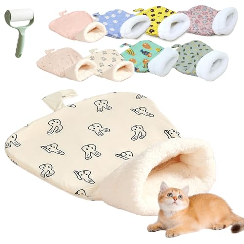 Snrtevu Cozy Pet Nest for Small Cats and Dogs, Cat Sleeping Bag, Cat Winter Sleeping Bag, Cartoon Pocket Cat Nest Bag, 360°Wrap Comfortable Pet Snuggle Sack Warm and Cozy (Style-6) von Snrtevu