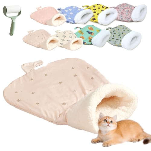 Snrtevu Cozy Pet Nest for Small Cats and Dogs, Cat Sleeping Bag, Cat Winter Sleeping Bag, Cartoon Pocket Cat Nest Bag, 360°Wrap Comfortable Pet Snuggle Sack Warm and Cozy (Style-8) von Snrtevu