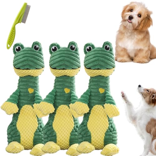 Snrtevu Durachew Hundespielzeug, Wowpetsmart Invincible Chewanimals, Wowpetsmart for Schwere Kauer, Durachew Dog Toy, Indestructible Dog Toy (Frog,3PCS) von Snrtevu