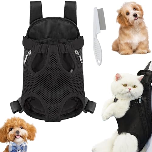 Snrtevu Furry Pawsy Carrier, Furry Pawsy Breathable Pet Travel Bag, Hundetrage mit herausziehbaren Beinen vorne, Pet Front Chest Carriers Chest Backpack for Small Medium Dogs, Cats (A) von Snrtevu