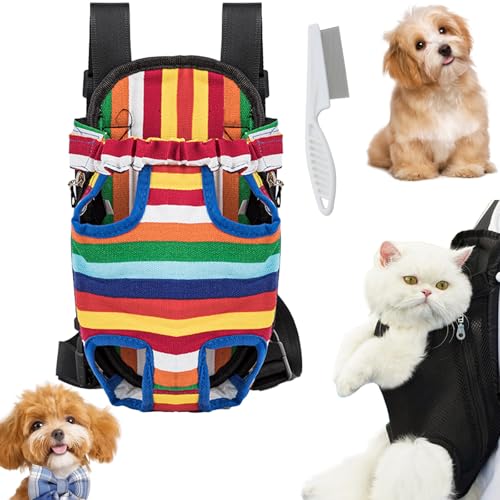 Snrtevu Furry Pawsy Carrier, Furry Pawsy Breathable Pet Travel Bag, Hundetrage mit herausziehbaren Beinen vorne, Pet Front Chest Carriers Chest Backpack for Small Medium Dogs, Cats (K) von Snrtevu