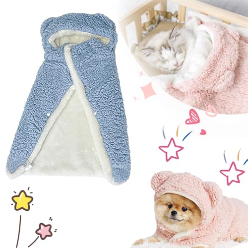 Snrtevu Hundeumhang-Decke für kleine Hunde, Pet Cape Blanket, Dog Cape Blanket, Cape Blanket for Dogs, Thickened Poncho Blanket for Small Medium Dogs (Blue,L) von Snrtevu