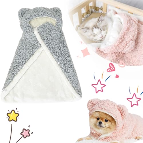 Snrtevu Hundeumhang-Decke für kleine Hunde, Pet Cape Blanket, Dog Cape Blanket, Cape Blanket for Dogs, Thickened Poncho Blanket for Small Medium Dogs (Grey,L) von Snrtevu