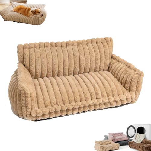 Snrtevu Orthopädische Hundesofabett, Flauschiges Orthopädisches Weiches Hundekissen Hundesofabett,Hundekissen Hundesofabett,Hygge-inspiriertes Hundesofabett,Ideal für alle Hunde (Braun,L) von Snrtevu