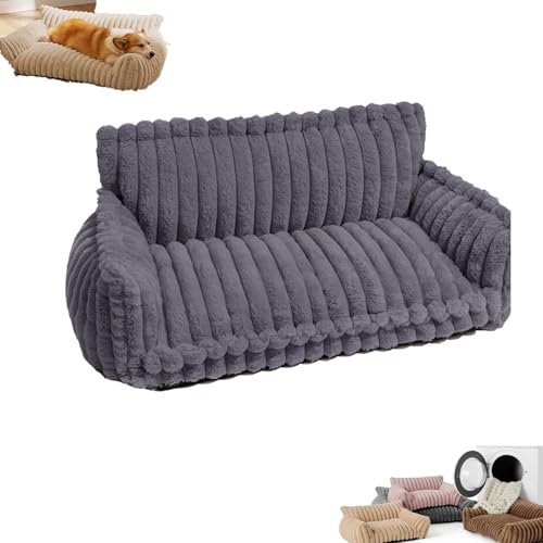 Snrtevu Orthopädische Hundesofabett, Flauschiges Orthopädisches Weiches Hundekissen Hundesofabett,Hundekissen Hundesofabett,Hygge-inspiriertes Hundesofabett,Ideal für alle Hunde (Dunkelgrau,L) von Snrtevu