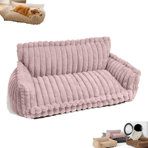 Snrtevu Orthopädische Hundesofabett, Flauschiges Orthopädisches Weiches Hundekissen Hundesofabett,Hundekissen Hundesofabett,Hygge-inspiriertes Hundesofabett,Ideal für alle Hunde (Rosa,L) von Snrtevu