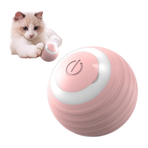 Snrtevu Pfotenjagd Katzenspielzeug, Accustomedi 2-in-1 simuliertes interaktives Jagdspielzeug für Katzen, Katzenmatten mit intelligenten rollenden Bällen (PINK Ball) von Snrtevu