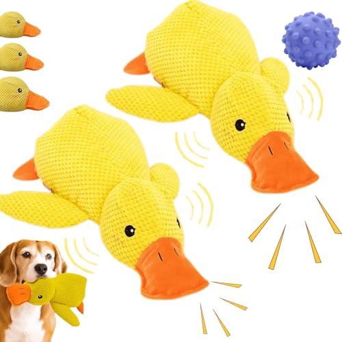 Snrtevu Pfotenmond Anti Stress Ente, Pfotenmond Anti Stress Ente Für Hunde, Anti Stress Ente Hund Pfotenmond, Pfotenmond Spielzeug, Anti Stress Ente Beruhigende Quietschente (2PCS,Kleine) von Snrtevu