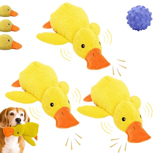 Snrtevu Pfotenmond Anti Stress Ente, Pfotenmond Anti Stress Ente Für Hunde, Anti Stress Ente Hund Pfotenmond, Pfotenmond Spielzeug, Anti Stress Ente Beruhigende Quietschente (3PCS,Kleine) von Snrtevu