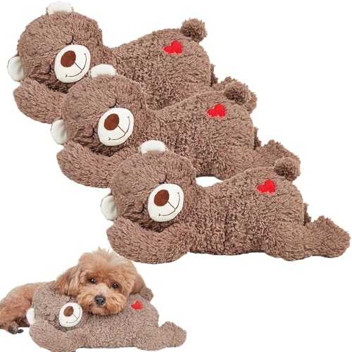 Snrtevu Pfotenmond Kuschelbärchen, Pfotenmond -Kuscheltier Für Hunde, Plüschtier Mit Herzschlag Für Hunde, Kuschelbärchen Welpenspielzeug Zum Schlafen, Ausruhen, Spielen Und Trainieren (3PCS) von Snrtevu