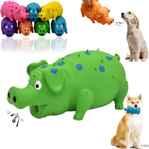 Snrtevu Tierbedarf-Plus Quietsch-Spaß Schweinchen - Hundespielzeug, Spotted Pig Sound Spielzeug, Hund Quietschende Schwein Spielzeug, Latex Schwein Hund Chew Spielzeug (1PC Green) von Snrtevu