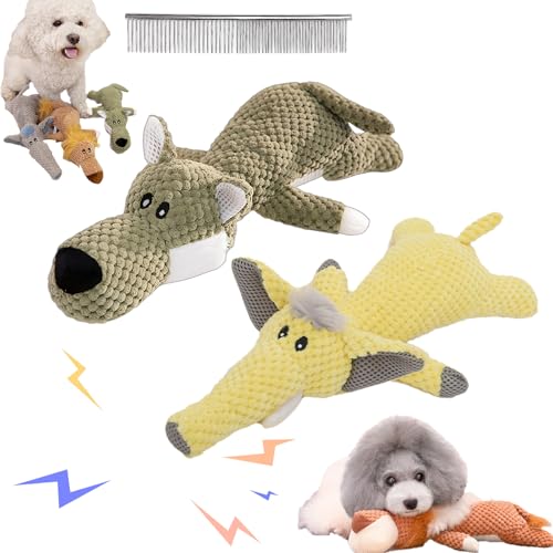 Snrtevu Wowpetsmart Invincible Chewanimals, Wowpetsmart for Heavy Chewers, Durabrite Dog Toy for Strong Chewers, Squeaky Dog Toys, Wowpetsmart Dog Toys for Large and Small Dogs (2PCS-11) von Snrtevu