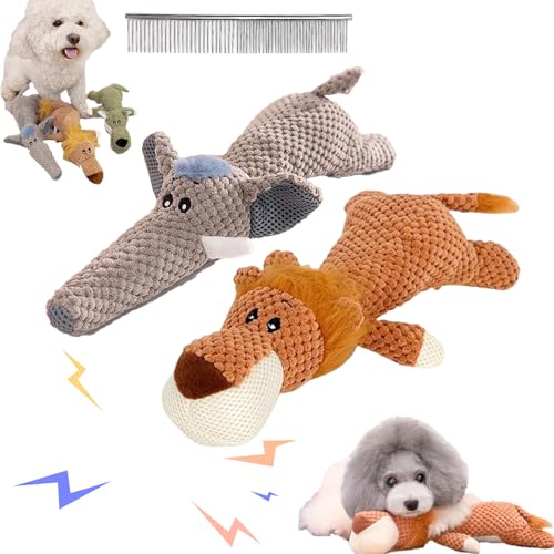 Snrtevu Wowpetsmart Invincible Chewanimals, Wowpetsmart for Heavy Chewers, Durabrite Dog Toy for Strong Chewers, Squeaky Dog Toys, Wowpetsmart Dog Toys for Large and Small Dogs (2PCS-4) von Snrtevu