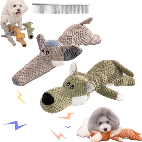 Snrtevu Wowpetsmart Invincible Chewanimals, Wowpetsmart for Heavy Chewers, Durabrite Dog Toy for Strong Chewers, Squeaky Dog Toys, Wowpetsmart Dog Toys for Large and Small Dogs (2PCS-6) von Snrtevu