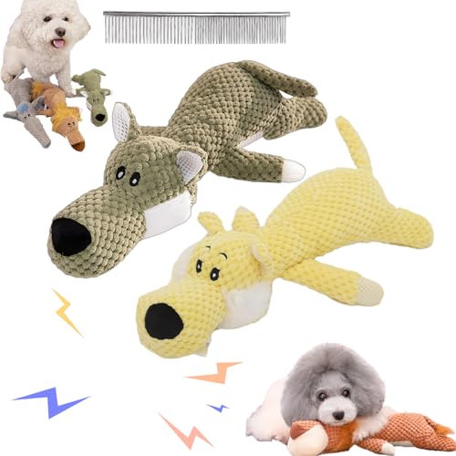 Snrtevu Wowpetsmart Invincible Chewanimals, Wowpetsmart for Heavy Chewers, Durabrite Dog Toy for Strong Chewers, Squeaky Dog Toys, Wowpetsmart Dog Toys for Large and Small Dogs (2PCS-7) von Snrtevu