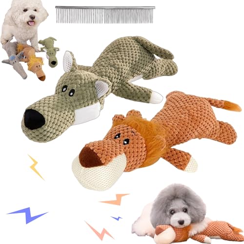 Snrtevu Wowpetsmart Invincible Chewanimals, Wowpetsmart for Heavy Chewers, Durabrite Dog Toy for Strong Chewers, Squeaky Dog Toys, Wowpetsmart Dog Toys for Large and Small Dogs (2PCS-8) von Snrtevu