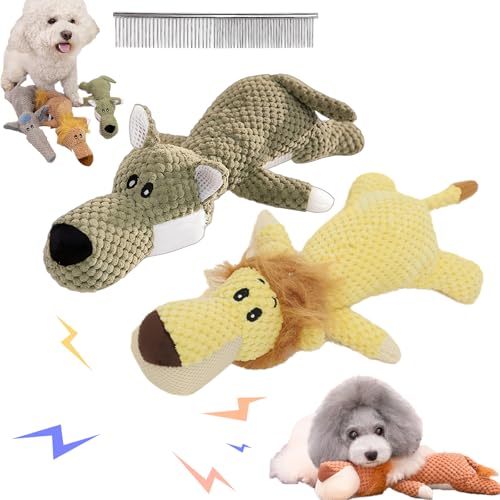 Snrtevu Wowpetsmart Invincible Chewanimals, Wowpetsmart for Heavy Chewers, Durabrite Dog Toy for Strong Chewers, Squeaky Dog Toys, Wowpetsmart Dog Toys for Large and Small Dogs (2PCS-9) von Snrtevu