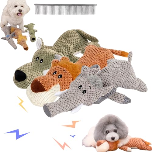 Snrtevu Wowpetsmart Invincible Chewanimals, Wowpetsmart for Heavy Chewers, Durabrite Dog Toy for Strong Chewers, Squeaky Dog Toys, Wowpetsmart Dog Toys for Large and Small Dogs (3PCS-1) von Snrtevu