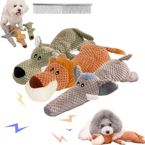 Snrtevu Wowpetsmart Invincible Chewanimals, Wowpetsmart for Heavy Chewers, Durabrite Dog Toy for Strong Chewers, Squeaky Dog Toys, Wowpetsmart Dog Toys for Large and Small Dogs (3PCS-2) von Snrtevu