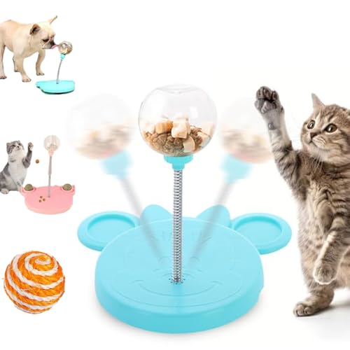 Wackelndes Hundeleckerli Spielzeug, Wackelndes Hunde Leckerli Spielzeug, Food Dispenser Cat Toy, 3 In 1 Interaktives Hundespielzeug Hilfe Bei Der Verdauung Intelligenzspielzeug (Style-4) von Snrtevu