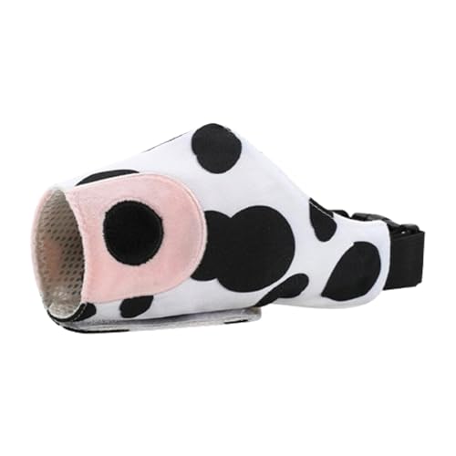 Dog Muzzle for Large Dogs | Cute Canvas Dog Muzzle, Cow Print Dog Muzzle, 360-Degree Full Coverage Dog Muzzle, Protective Cover for Dogs, Adjustable Dog Muzzle for Puppies, Large Dog Muzzle with Cow P von Snsengg