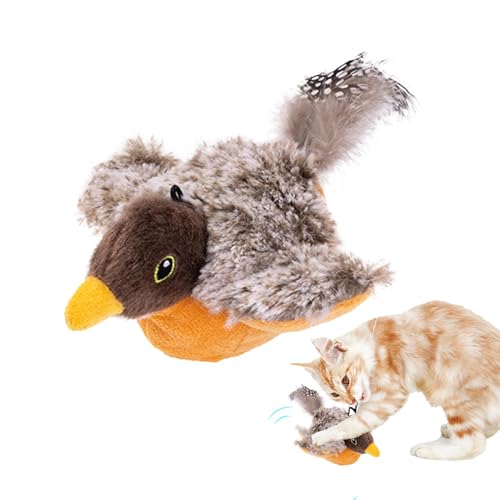 Flapping Bird Toy | Interactive Kitten Toy | Usb Rechargeable Bird | Chirping Indoor Cat Toy, Engaging Feline Plaything, Touch-Activated Cat Teaser, Motion-Activated Bird Toys, Fun Pet Entertainment von Snsengg