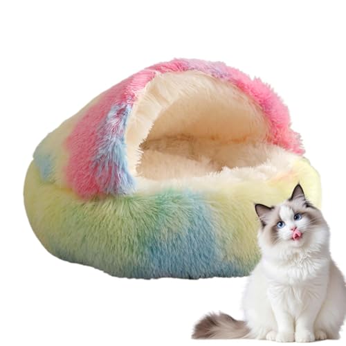 Kleines Katzenbett, Katzenbett, gemütliche Katzenhöhle, gemütliches Haustier-Schlafbett, 40 cm, thermisches warmes Katzenbett, Höhle für Indoor-Katzen, gemütliche, rutschfeste Schlafbetten für kaltes von Snsengg