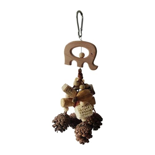 Snsengg Bird Chew Toy, Dangling Bird Toy, Wooden Parrot Toy, Pine Cone Bird Toy, Parrot Chewing Toy, Chewing Bird Toy, Small Bird Toy, Medium Bird Toy, Pinecone Chewing Toy, Funny Bird Toys von Snsengg