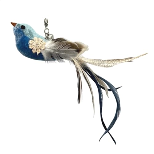 Snsengg Feather Fun Bird Cat Toy, Bird Toy for Cats, Interactive Kitten Exercise Toy, Cat Interactive Bird Toy with Feathers and Bells, 11.42x3.54x1.18 Inches Feather Bird Cat Toy for Playful Kittens von Snsengg