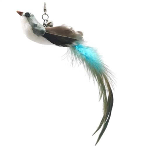 Snsengg Feather Fun Bird Cat Toy, Bird Toy for Cats, Interactive Kitten Exercise Toy, Cat Interactive Bird Toy with Feathers and Bells, 11.42x3.54x1.18 Inches Feather Bird Cat Toy for Playful Kittens von Snsengg