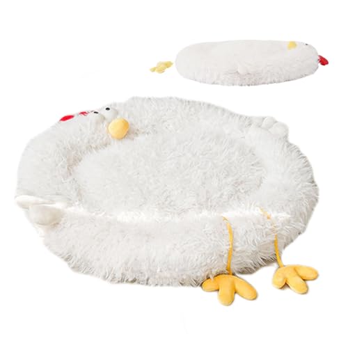 Snsengg Heating Cat Bed, Chick Shaped Dog Warming Pad, 24.02x24.02x2.76 Inches, Creative Pet Warmer Mat Cats and Dogs, Pet Warming Pad for Sofas, Floors, and Pet Beds (White) von Snsengg