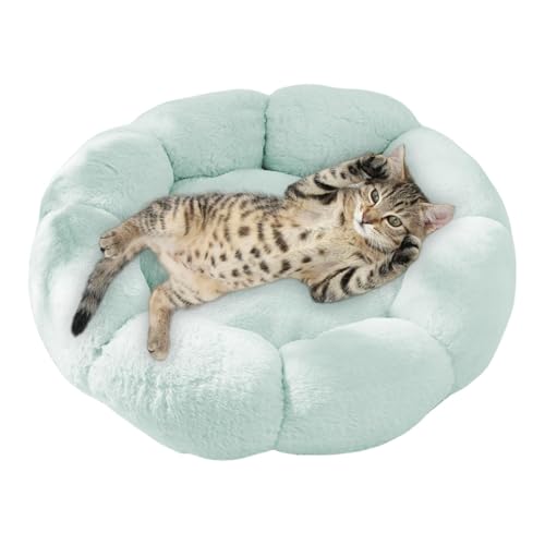 Snsengg Katzenbett | Katzenbetten für Indoor-Katzen | Katzenbett mit beruhigenden Eigenschaften, Haustierbett für kleine Indoor-Katzen und Hunde, 50 x 50 x 8 cm, blumenförmiges Katzenbett für kleine von Snsengg