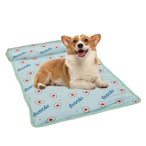 Snsengg Kühlendes Hundebett, weiche Seiden-Katzenmatte, 60 x 40 x 15 cm, Kühlkissen für Haustiere, kühl, bequem, leicht, tragbar, mit Kissen für Hunde, Katzen, Kätzchen (mehrfarbig) von Snsengg