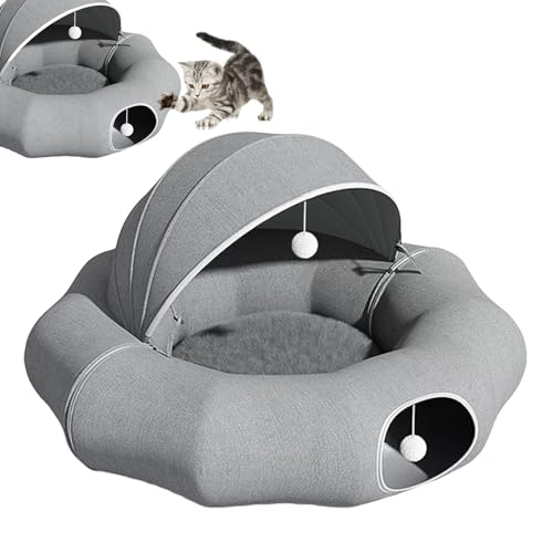 Tierbett für den Innenbereich, Katzentunnelbett, Haustierbett, Tunnel, Katzen-Unterhaltungscouch, Haustier-Tunnelbetten mit Kissenmatte, Katzen-Donut-Matratze, Spielzeug, Spielzentrum für Katzen, von Snsengg