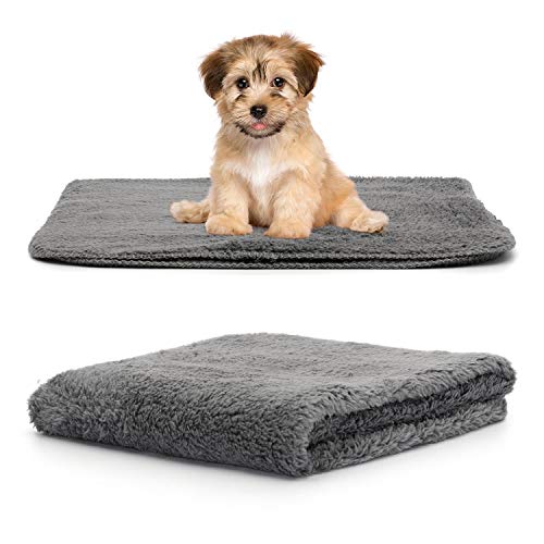 Snug Rug Luxuriöse Haustierdecken – flauschige Sherpa-Fleecedecke, weich und warm, Hunde und Katzen, waschbarer Überwurf für Auto, Sofa, Bett (klein, 88 x 60 cm, Schiefergrau) von Snug Rug