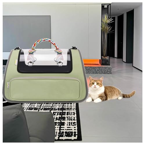 Katzentasche Faltbar und Atmungsaktiv Katzentasche , mit Einstellbar Schultergurt Katzentransportbox für große Katzen und Welpen bis 7kg,Green Katzentasche Faltbar und Atmungsaktiv Katzentasche , mit Einstellbar Schultergurt Katzentransportbox für große Katzen und Welpen bis 7kg,Green von Snyucve