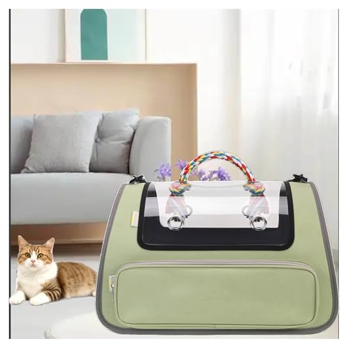 Transporttasche Katze Faltbar und Atmungsaktiv Katzentransporttasche , mit Einstellbar Schultergurt Katzentasche für große Katzen und Welpen bis 7kg,Green Transporttasche Katze Faltbar und Atmungsaktiv Katzentransporttasche , mit Einstellbar Schultergurt Katzentasche für große Katzen und Welpen bis 7kg,Green von Snyucve