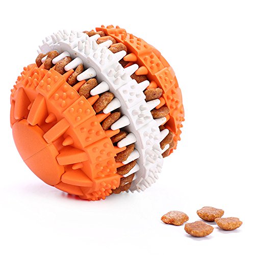 Hund Gummi Ball Kauspielzeug - Leckerli-Spender Bälle - Hund Zahn Reinigung Spielzeug Ball - IQ Training, Interaktive Spielzeuge für Hunde, geeignet für kleine Hunde, Mittelgroße Hunde von Sobotoo