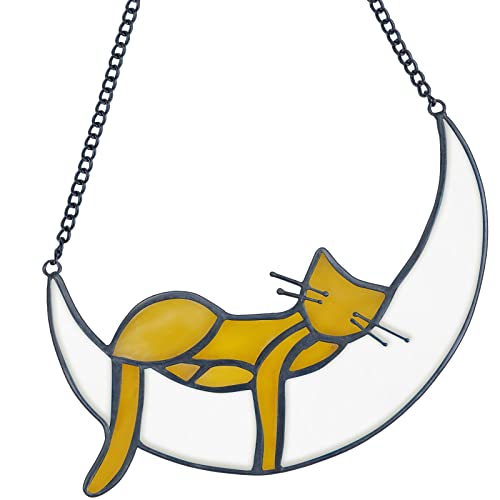 Katzen-Gedenkgeschenke für Katzenliebhaber, Haustier-Gedenkgeschenke, Verlust der Katze Trauergeschenk, Haustier-Trauergeschenke für Katzen, Sonnenfänger Buntglas-Fensteraufhängung, Katzendekoration von Sobotoo