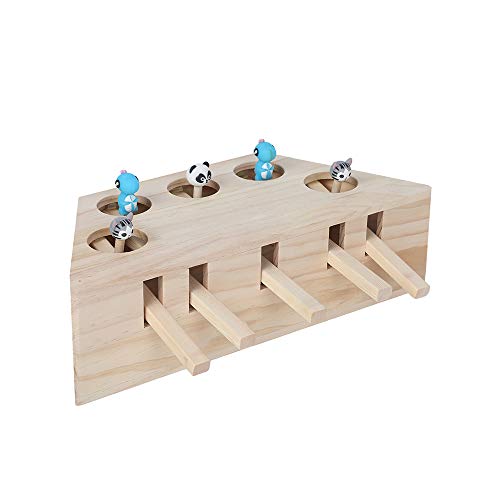 Sobotoo Interaktives Indoor Katzenspielzeug Puzzle Box Holz Übung Spielzeug Katze Punsch Spiel - Bestes Geschenk für jede Katze, Kätzchen oder ihren Besitzer von Sobotoo