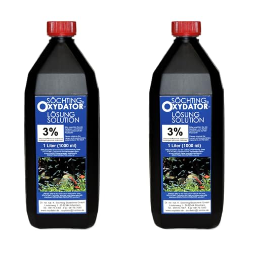 Söchting 3% Wasserstoffperoxid Oxydator-Lösung 2er Pack (2X 1 L) - Ideal für Aquarien & Teiche, Algenbekämpfung & Sauerstoffversorgung von Söchting Biotechnik