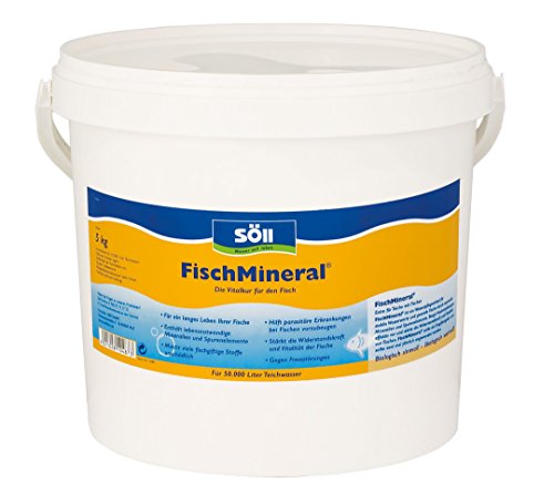 Söll 10487 FischMineral Vitalkur für Teichfische 5 kg - das Fischpflegemittel entgiftet, neutralisiert und optimiert das Wasser mit lebenswichtigen Mineralien für vitale und stressfreie Fische im Fischteich, Gartenteich, Koiteich von Söll